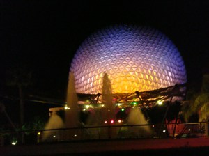 epcot ball at night