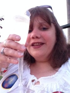 Enjoying my sparkling wine or as i call it, "a tasty beverage".